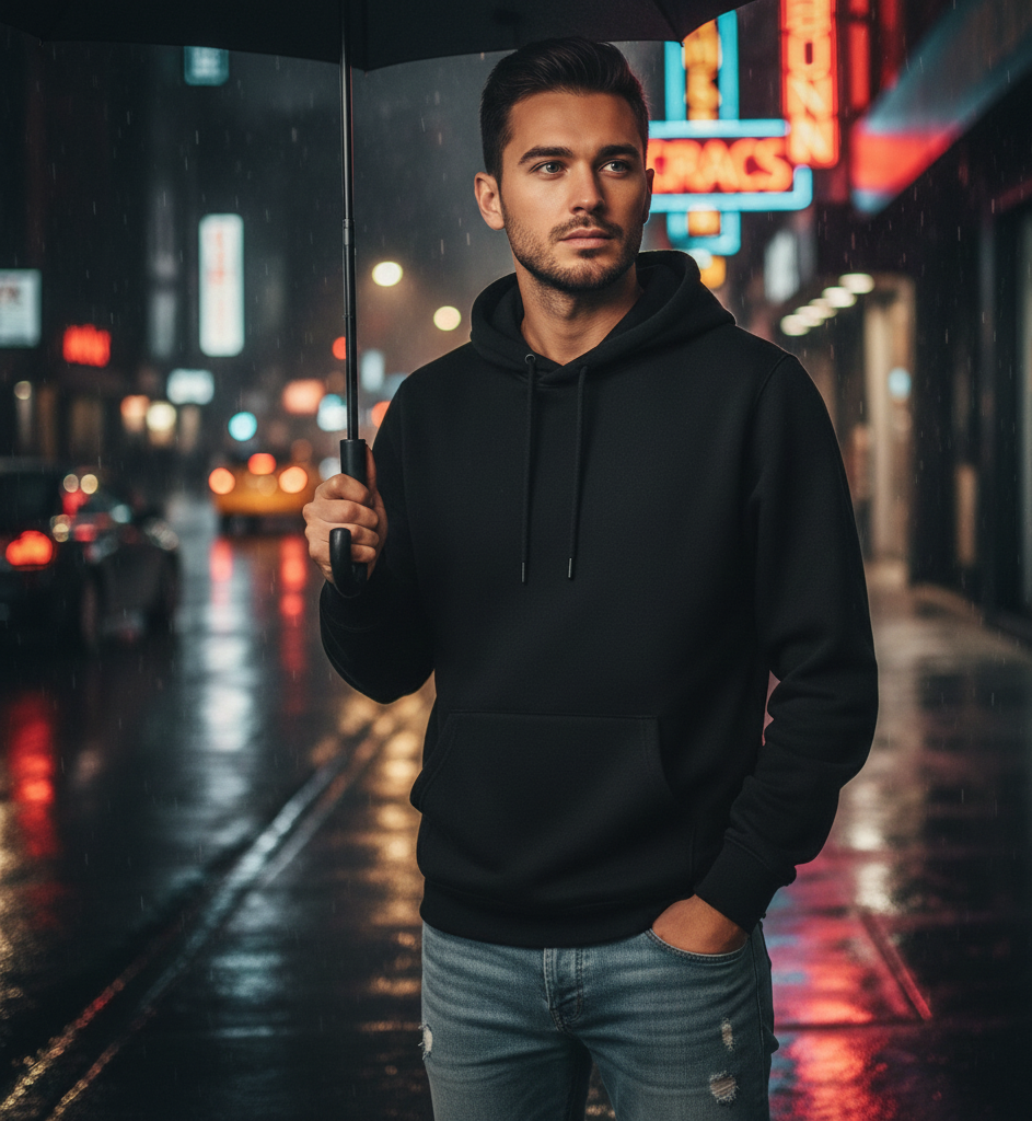 Black Polyester Hoodie – Warm, Soft & Stylish | Unisex Casual Wear for Winter & Everyday Comfort