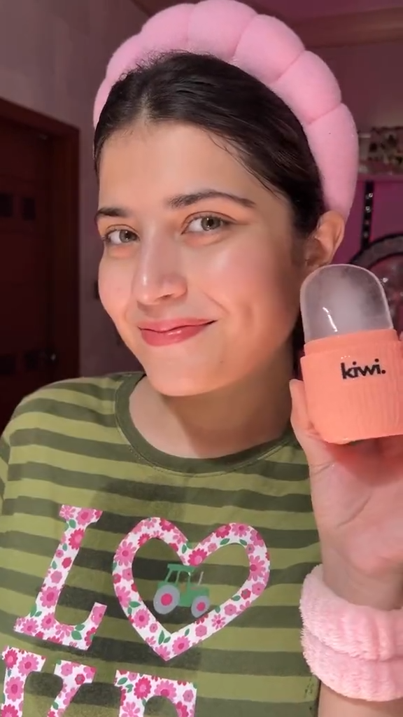 Kiwi Ice Roller Facial Massage | Silicone Cleansing Ice Lattice | Ice Cube Roller With Scrub – Random Color